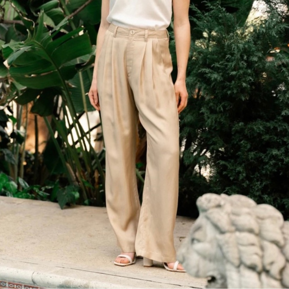 Darling Stride Wide Leg Beige Pants